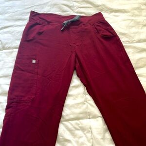 Maroon Small Figs Scrub pants